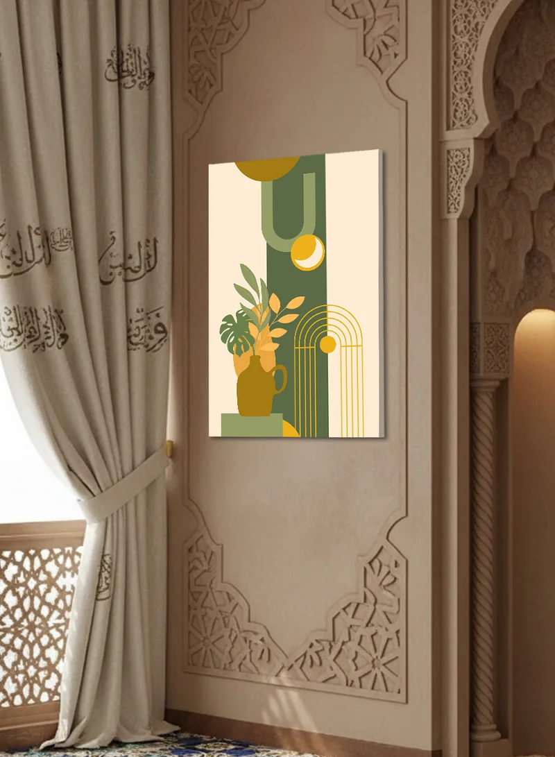 LOWHA Canvas Wall Art Stretched Over Wooden Frame with Abstract Design